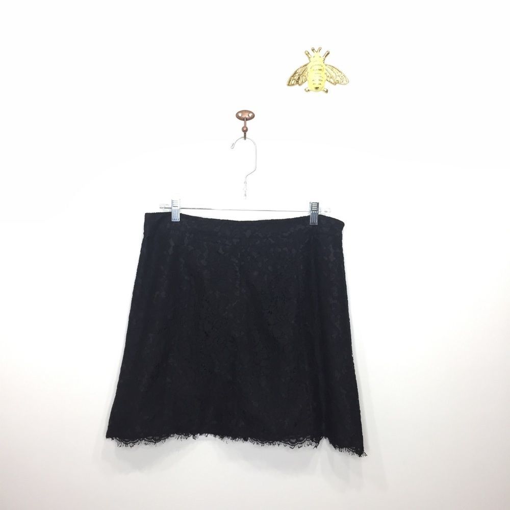 Cece by Cynthia Steffe black lace mini skirt 0144